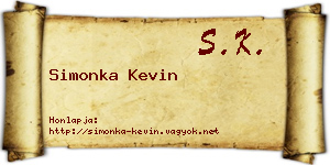 Simonka Kevin névjegykártya